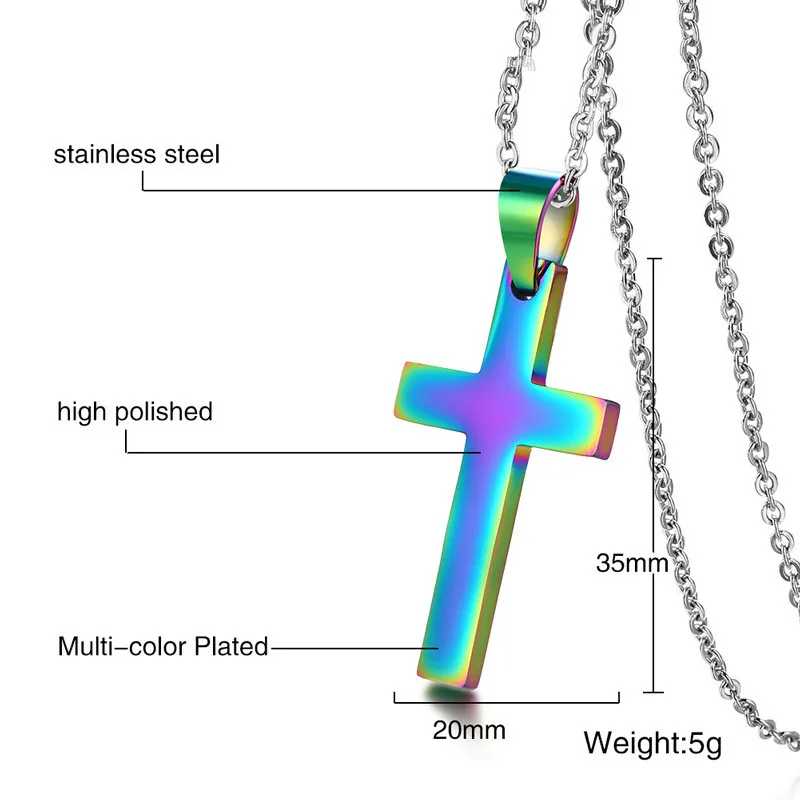 ZORCVENS Classic Mens Rose Gold Color Cross Pendant Necklace Stainless Steel Link Chain for Women | Украшения и аксессуары