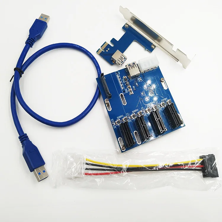 

Новый продукт pcie карты 1-4 порта pci express 1x слот Райзер карты mini ITX Внешние 3 pci e слота адаптеры карты pcie порт