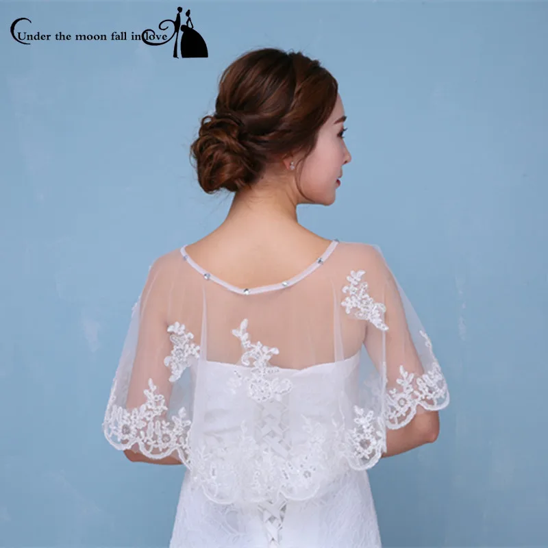 2017 New Arrived Elegant White Ivory Lace Edge Appliques Crystal Wedding Jacket Shawl Accessories Alibaba China |