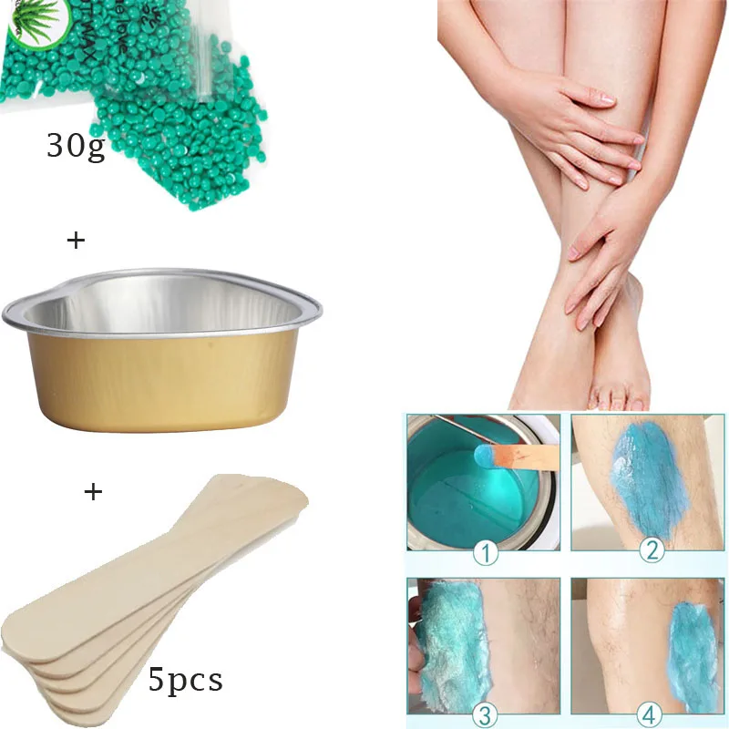 30 Removal Cream Color No Strip Depilatory Hot Film Hard Brazilian Wax Pellet Waxing Bikini Hair Bean | Красота и здоровье