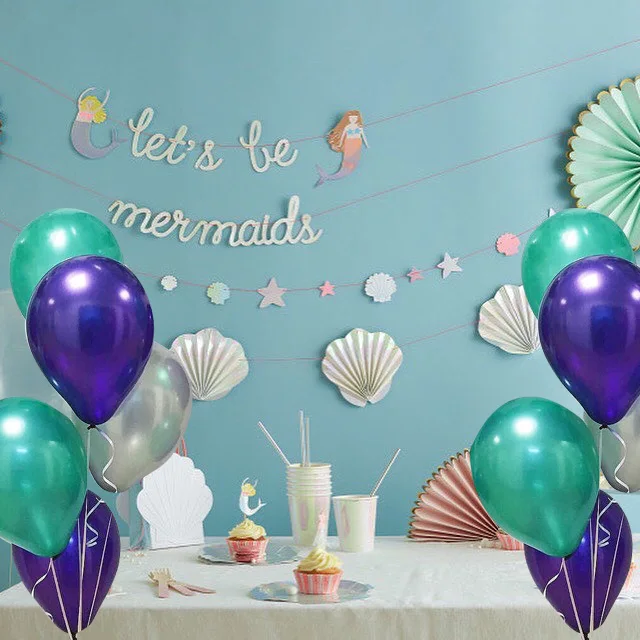 30PCS 3 Colors Mermaid 10inch Latex Balloons Inflatable Balloon Brithday Wedding Party Decoration Bachelorette Supplies - купить по