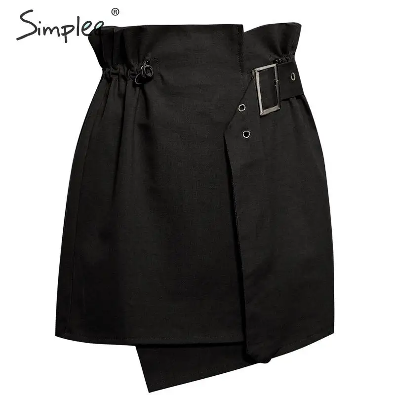 Simplee A-Line с завышенной талией женская юбка Элегантный поясом Повседневная уличная