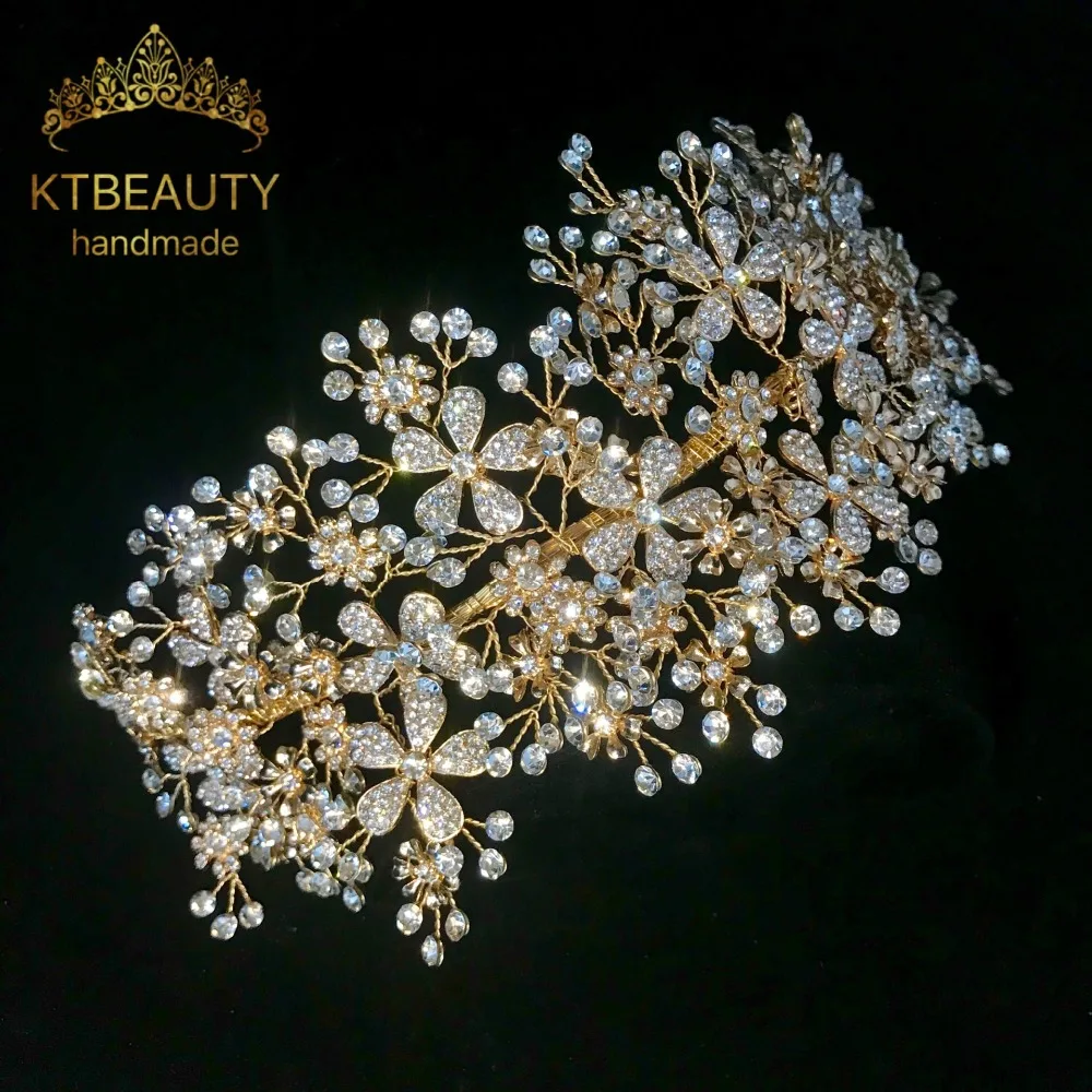 

New Luxury Crystal Silver/Golden Crown Tiara Bigger Custom Made Rhinestones Royal Queen Princess Pageant Party Crown Bridesmaids