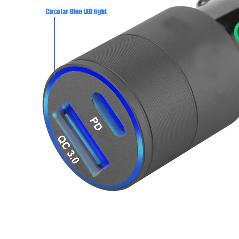 Автомобильное зарядное устройство Type-C PD для телефона быстрая зарядка QC3.0 двойное