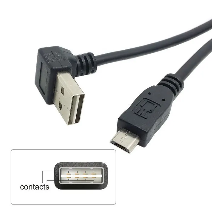100 шт. двусторонний Переходник USB 2 0 на Micro 5 контактов см 1 м 3 фута под углом 90
