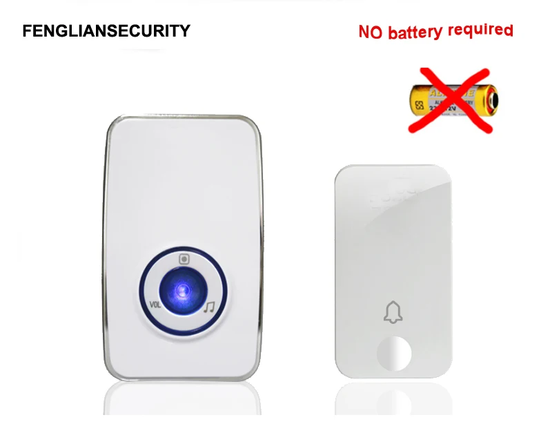 Self Power Wireless DoorBell No Battery Waterproof Push Button EU plug Receivers 150m Long Range sn:K19 |