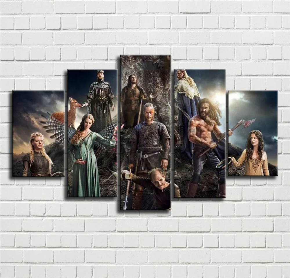ТВ серии Vikings 5P картины печать на холсте HD Абстрактная Картина офисная настенная
