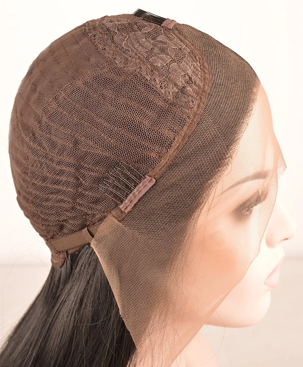 

Fantasy Beauty Blonde Ombre Glueless Lace Front Wigs 2 Tone Color Dark Roots Blonde Straight Heat Resistant Synthetic Hair Wig