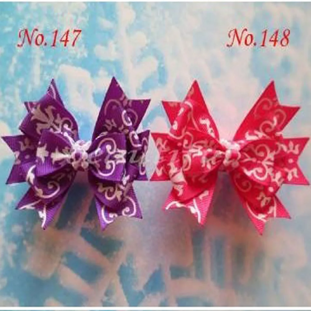 

36pcs Free Shipping Grosgrain Ribbon 3.5" Snowflake With Clip Hair Accessories Retail Wholesale Fashion Boutique Hair