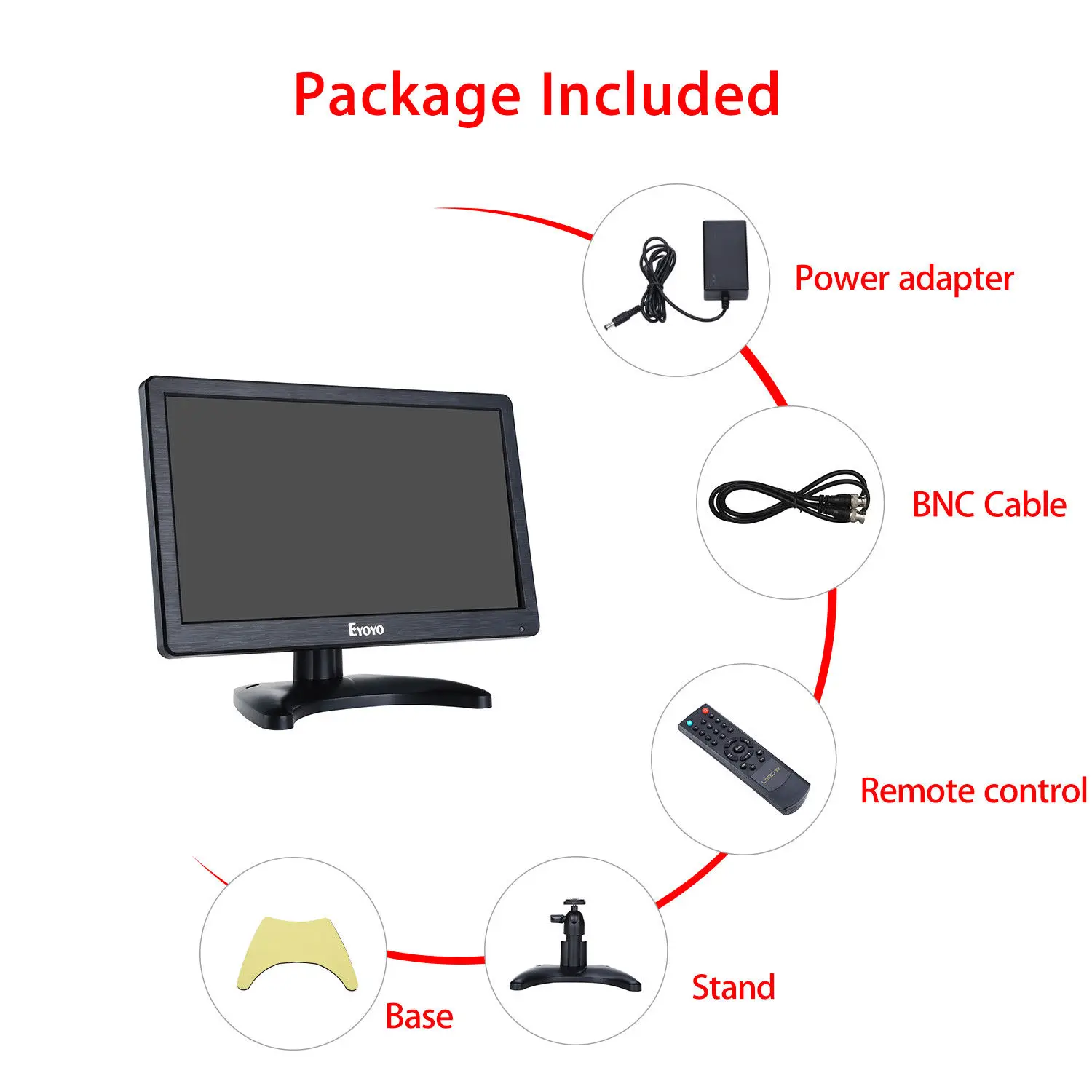 EYOYO H1116 12 &quotHD 1080p ips lcd монитор безопасности экран вход аудио видео дисплей PAL NTSC DVD