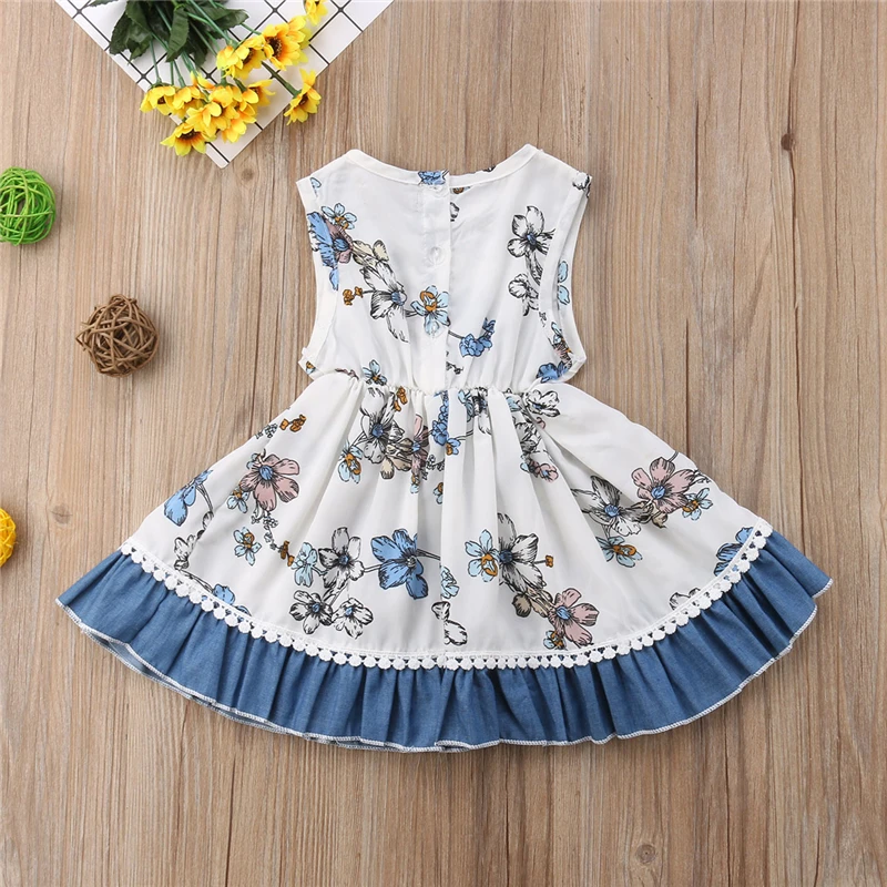 Kids Baby Girl Princess Lace Tutu Dress Toddler Girls Summer Vestido Floral Sleevless Party Birthday Holiday Dresses Sundress | Детская