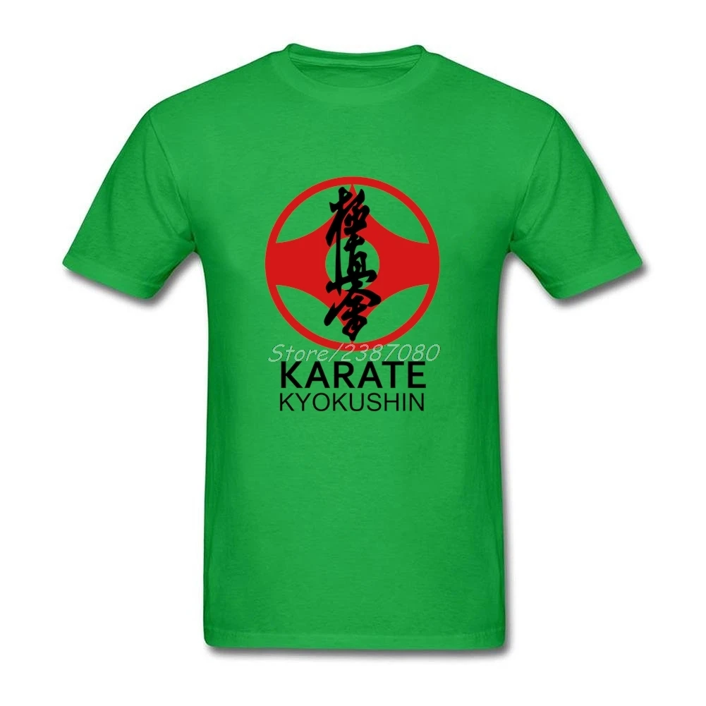 Kyokushin Karate Kanji T Shirt Short Sleeve Men's T-shirts Popular Free Shipping O-neck Cotton Plus Size Tees Shirts Homme | Мужская