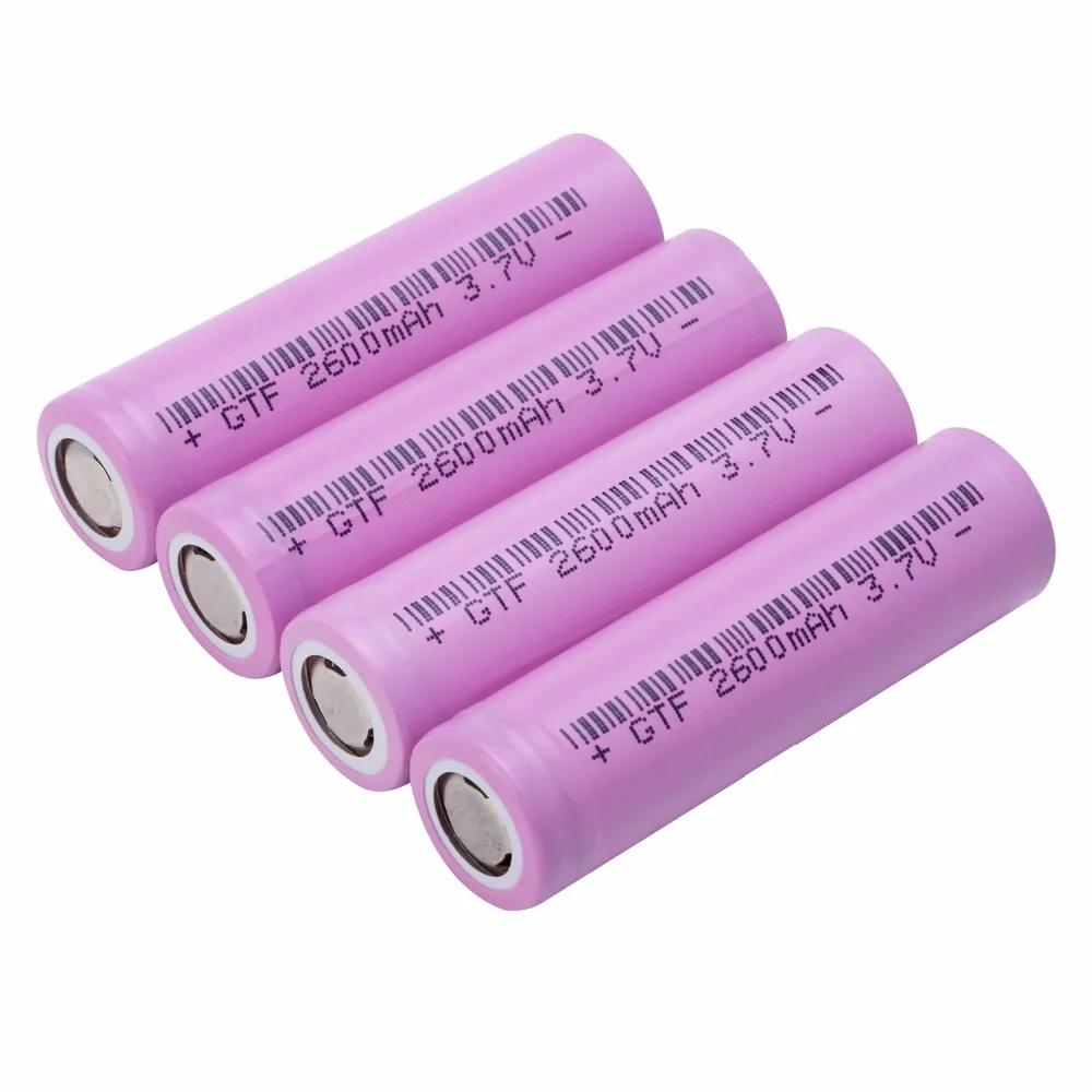 GTF 18650 26F 3 7 V 2600mAh Li Ion перезаряжаемая батарея для внешнего аккумулятора фонарика