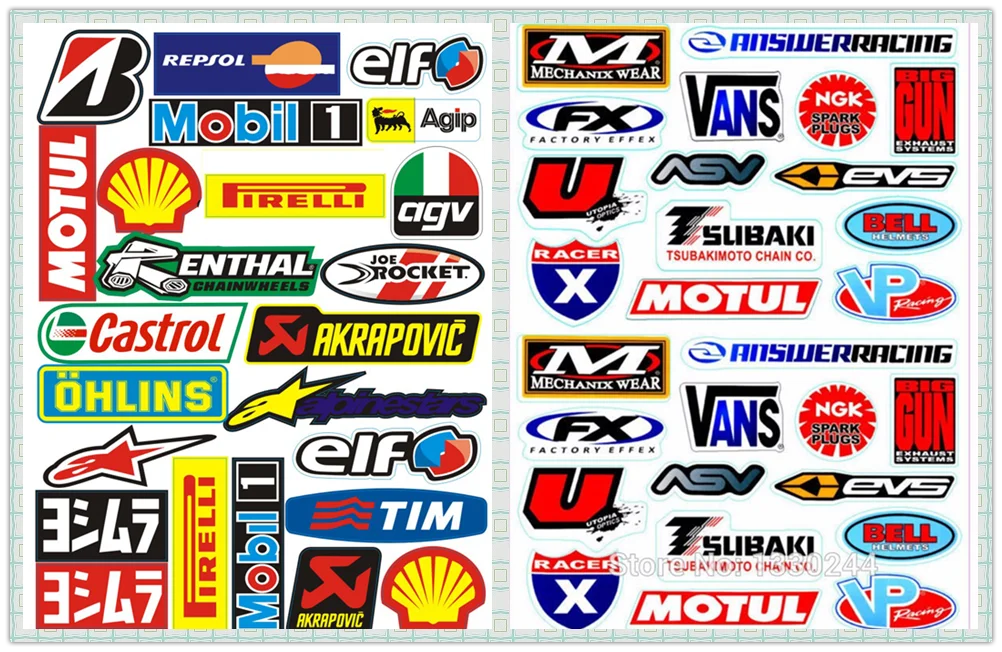 2 шт./лот A4 Размер Akrapovic Aral HRC глянцевая пленка наклейки для мотоцикла велосипеда автомобиля блок Скутер забавные наклейки водонепроницаемый ПВХ - Цвет: A
