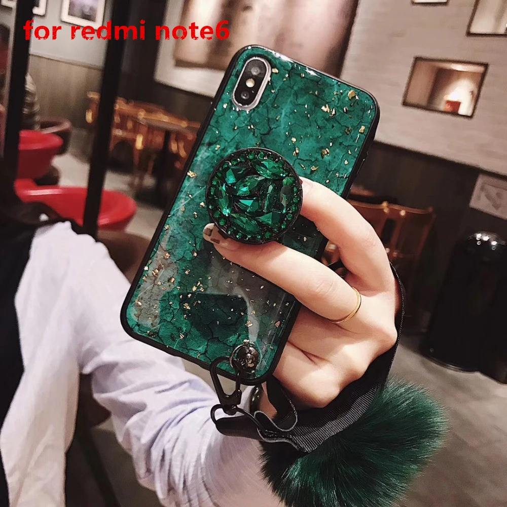 Фиолетовый чехол для телефона redmi note 6 мраморный блестящий золотой фольгой мягкий