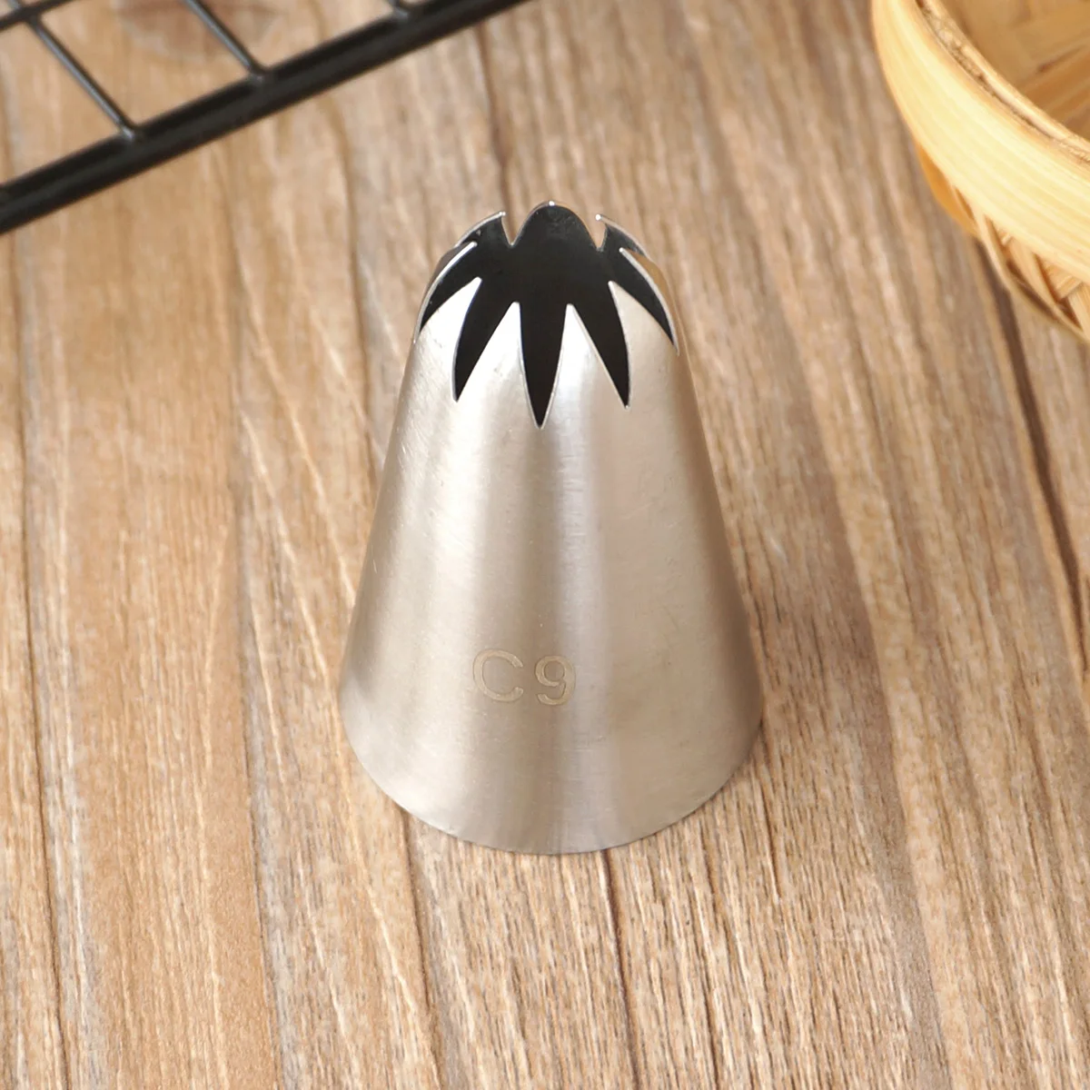 #C9 Piping Nozzle Cake Cream Decoration Close Star Large Size Stainless Steel Icing Tips Cupcake Pastry Tools 9 Teeth - купить по