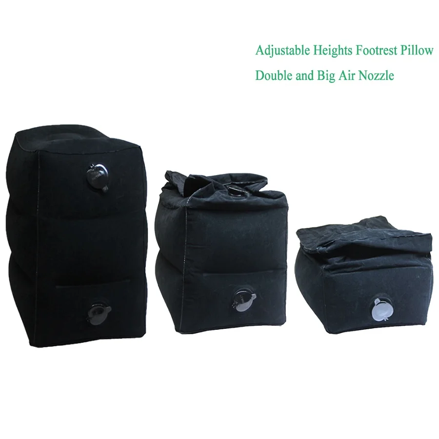 black adjustable Надувная Регулируемая по высоте дорожная подставка для ног Подушка детская спальная Подушка два клапана дизайн надувная дорожная подушка для ног - Цвет: black adjustable