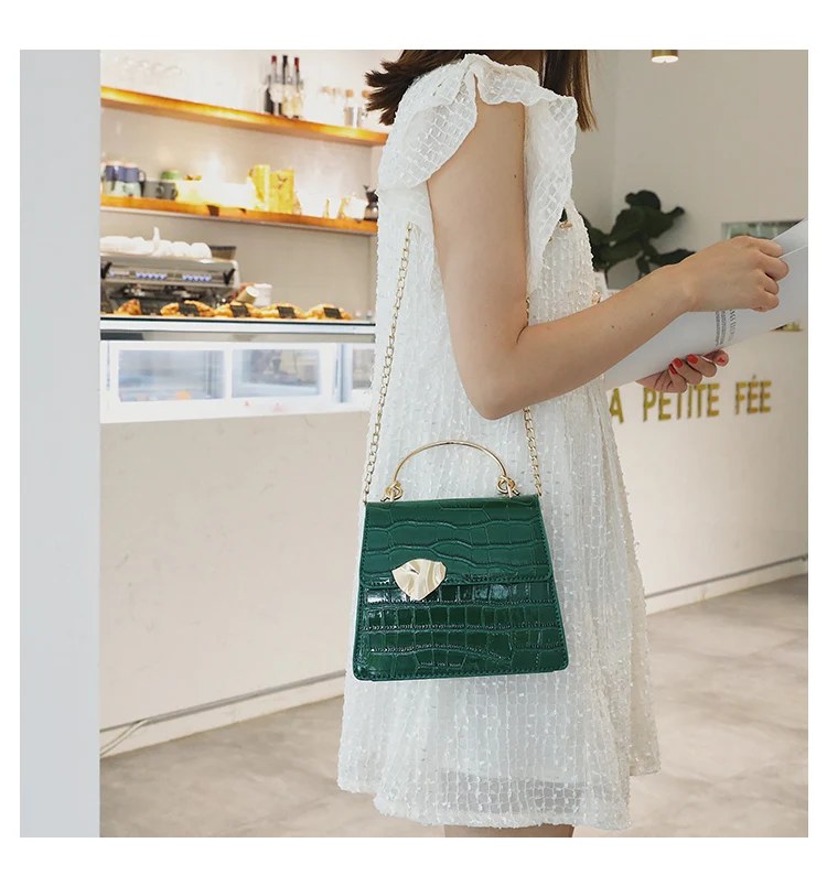 Elegant Female Stone Pattern Tote bag New High Quality PU Leather Women's Designer Handbag Chain Shoulder Messenger Bag