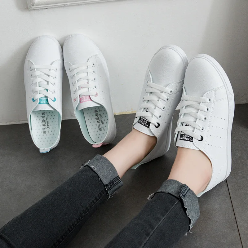 Новинка 2020 года Женская Белая обувь на плоской подошве легкие спортивные