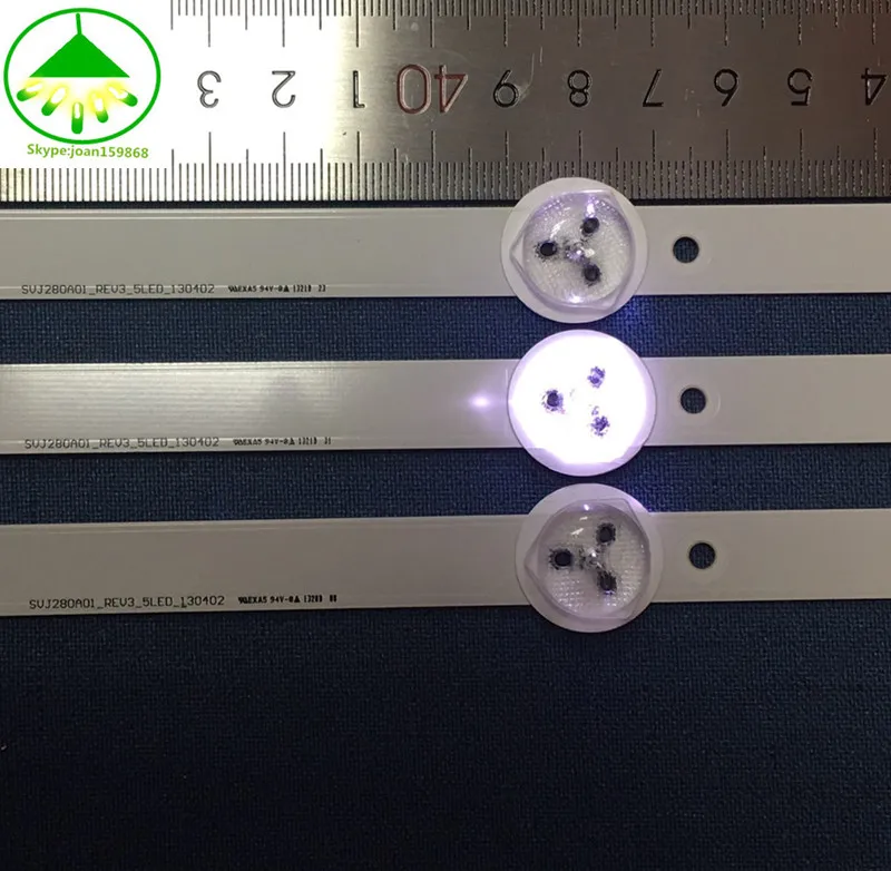 100% New 10set=30 PCS 5LEDs 530mm LED backlight strip for 28inch TV L2830HD 28C2000B SVJ280A01 REV3 5LED 130402 M280X13-E1-H