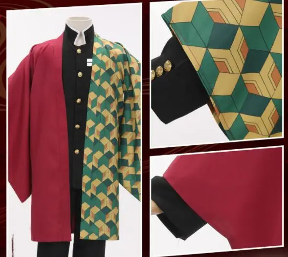 Demon Slayer: Kimetsu no Yaiba mens Kamado Tanjirou cosplay cape costumes full sets Agatsuma Zenitsu orange cape suits costumes