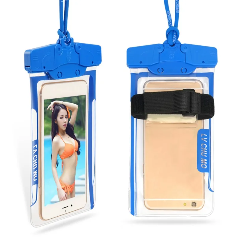 

Swimming Bags Mobile Phone Waterproof Bag Underwater Drifting Swimming Outdoor Sports Touch Screen Sealed Pouch With Lanyard