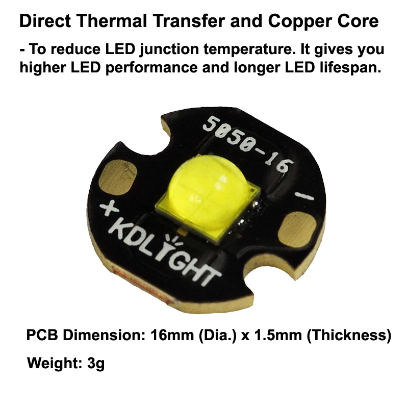 3 в Cree XHP50.2 K2 1A белый 6500K светодиодный эмиттер с 16 мм/20 мм DTP медный MCPCB|Подвесные