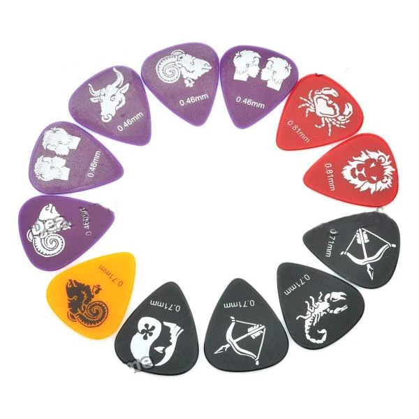 12pcs Alice AP-12C Clamshell Pack Constellation Celluloid Acoustic Electric Guitar Picks Plectra (0.46 0.71 0.81mm) | Спорт и
