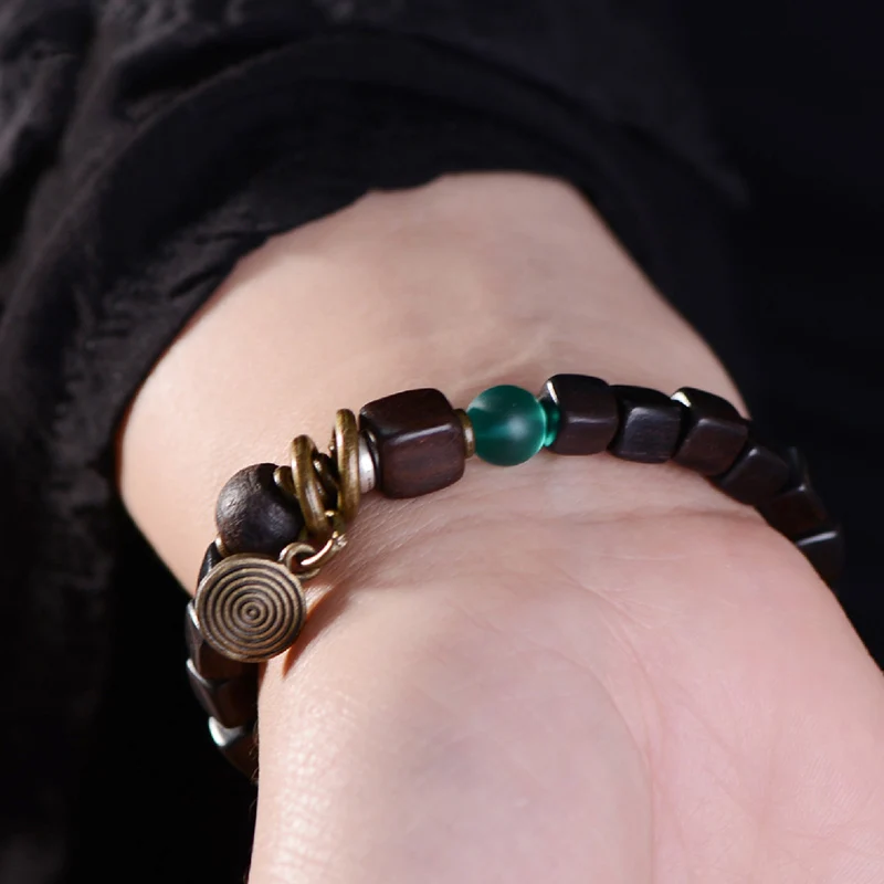 BOEYCJR натуральные тибетские черные сандаловые браслеты и для йоги медитация