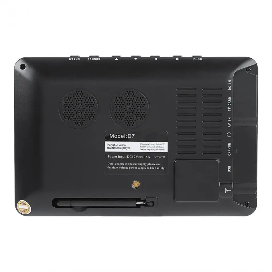 LEADSTAR Портативный 7 дюймов HD 1080P TFT ТВ СВЕТОДИОДНЫЙ экран мини ТВ цифровой автомобильный тв DVB-T DVB-T2 ATSC ISDB телевидение Поддержка USB аналоговый