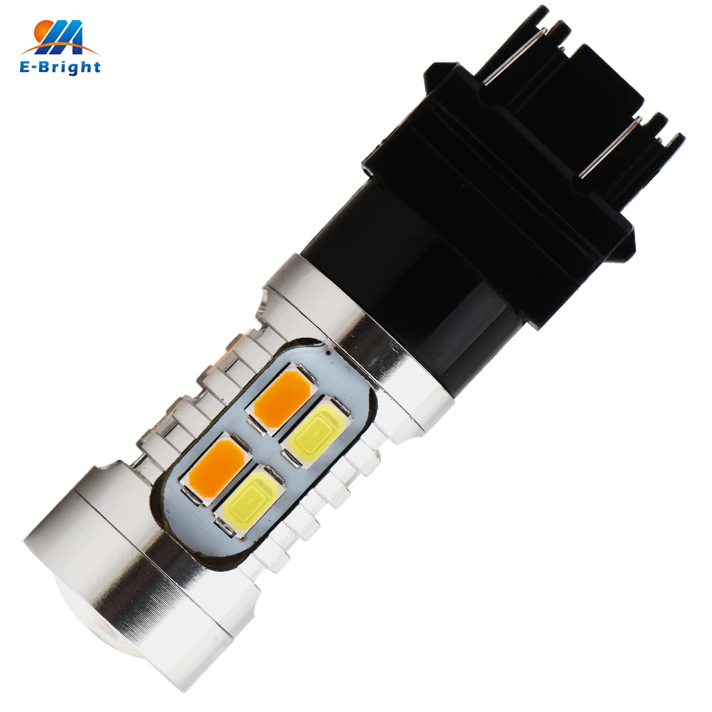 YM E Bright! 10 шт. 3157 P27/5 Вт T25 5730 20 SMD янтарные/белые светодиодные лампы Switchback 600Lm