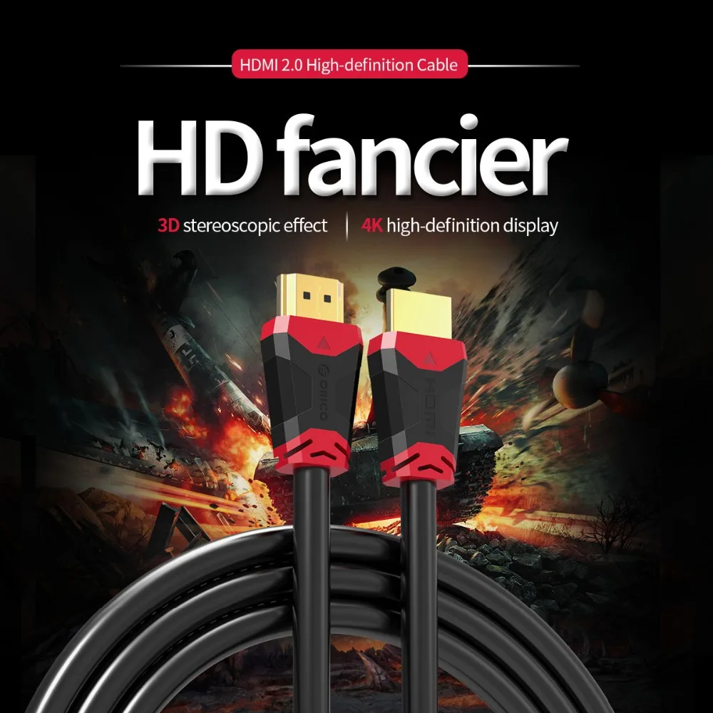 ORICO 4 K 3D позолоченный HDMI кабель 1 2 0 для HD tv ЖК дисплея ноутбука PS3 проектор|Кабели