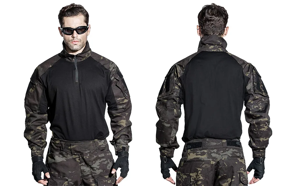 EMERSONGEAR G3 боевая рубашка Военная армейская страйкбольная тактическая Пейнтбольная охотничья рубашка мультикам черная EM9256
