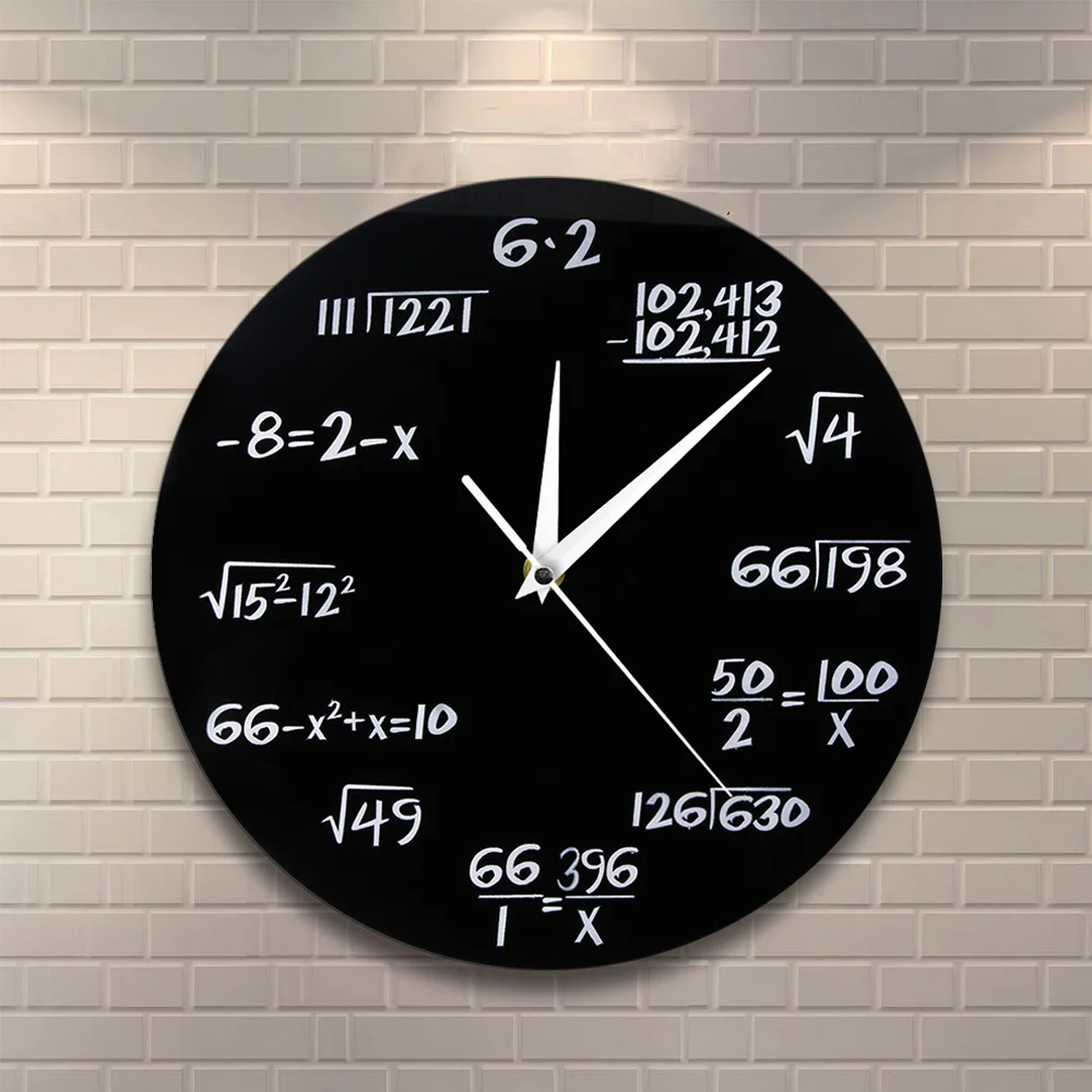 

(2 sizes)1Piece Acrylic Wall Clock Maths Equation Modern Portugal Euro Novelty Art Unique Watch Clock Home Decoration Accessorie