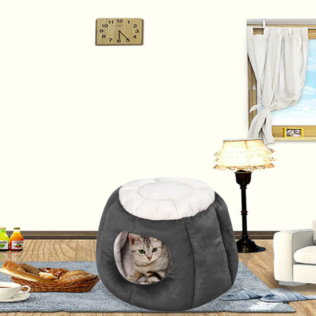 Cute Cat House Pet Bed Tent Kennel Indoor Puppy Mat Cave Supplies New 1.9 | Дом и сад