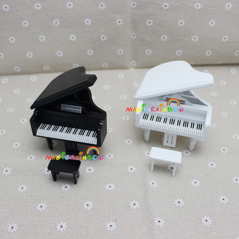 Рояль для детей Pianoforte табурет игрушка модель макеты кукольного домика 1:12 мебель