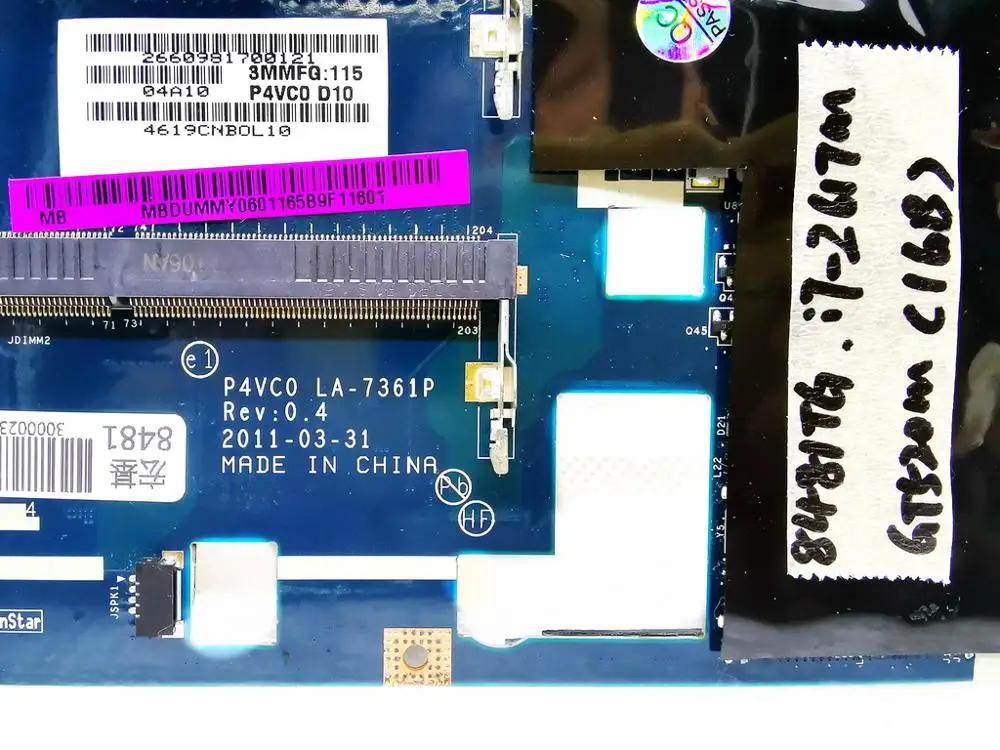 Original for ACER 8481 8481T laptop motherboard 8481TG I7-2617M GT520M 1GB P4VC0 LA-7361P tested good free shipping | Компьютеры и