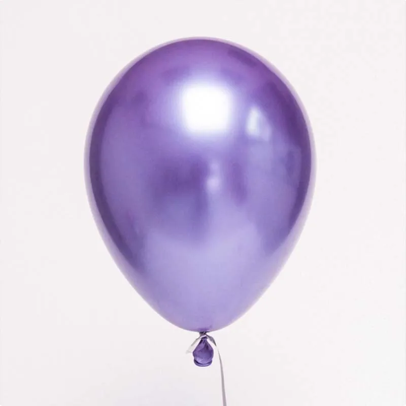 Purple 50 шт. 12 дюймов Супер шары из латекса цвета металлик Свадьба День рождения карнавал вечерние Декор поставки Золотой хром Гелиевый шар детский душ - Цвет: Purple