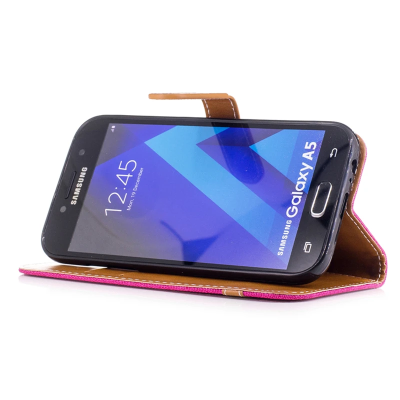 For Samsung Galaxy A5 2017 Case Fashion Luxury Denim PU Leather Flip Cover Wallet A5200 |