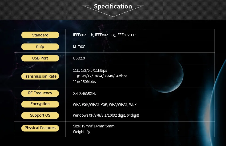 Новый COMFAST Мини Wi-Fi usb-адаптер антенна Wifi MTK7601 чип 150Mbs 2 4G Настольный сетевой карты