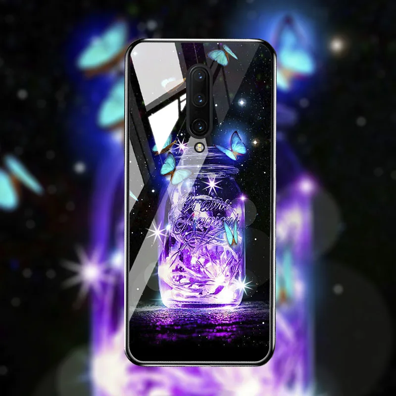M083 Чехол для Oneplus 7 7T Pro, Роскошный чехол из закаленного стекла, чехол для One plus 7 7T Pro, бампер, чехол - Цвет: M083