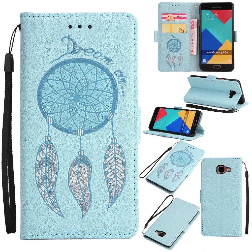 Чехол с перьями Wind Chime для Samsung Galaxy A3 A5 2017 A720 A320 A310 A510 A7 2016 Премиум PU кожаный чехол