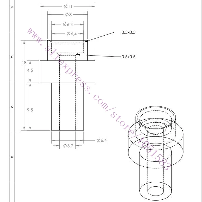 5 шт. Ultimaker 2 Hot End переходник изолятора PTFE Внутренняя втулка для нити 3 мм/1 75 мм