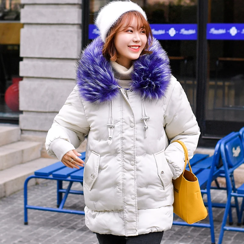 With Thicken Fur Collar New Winter Jacket Women Cotton Padded Outwear Female Coat Warm High Quality Ladies Parka