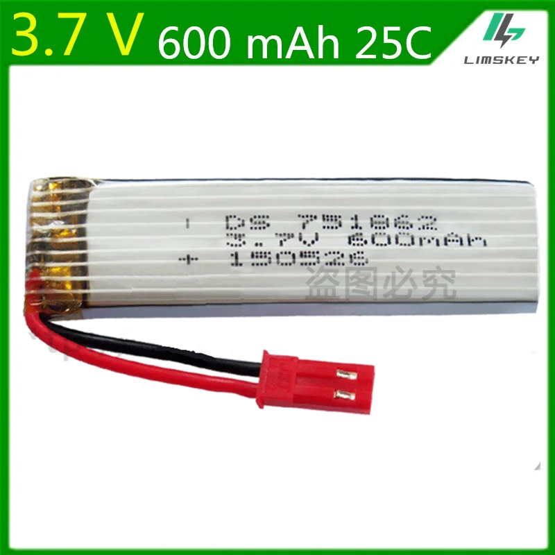 3,7 V 600 mAh Lipo батарея для Syma S032G WLtoys V959 V929 Udi U818A Квадрокоптер 3,7 V 600 mAh Li-батарея polipo 751862 3,7 V 600 mAh Lipo батарея для Syma S032G WLtoys V959 V929 Udi U818A Квадрокоптер 3,7 V 600 mAh Li-батарея polipo 751862