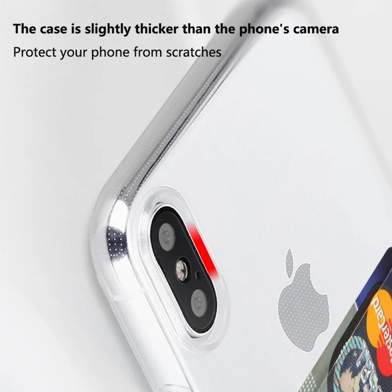 YISHANGOU кредитный держатель для карт, прозрачный чехол для iPhone 11 Pro Max 7 8, мягкая задняя крышка из ТПУ для iPhone 6 6S Plus X XR XS Max