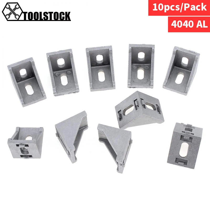 

4040 Aluminum Angle Code 10pcs with Nut Hole Support T-slot Profile Frame Extrusion Bracket for Connecting The Flow Profile
