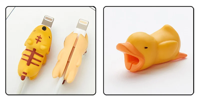 FFFAS Япония USB кабель укус мобильного телефона Декор животных протектор Организатор зарядное устройство провода намотки головы для Iphone 7 8 X Plus