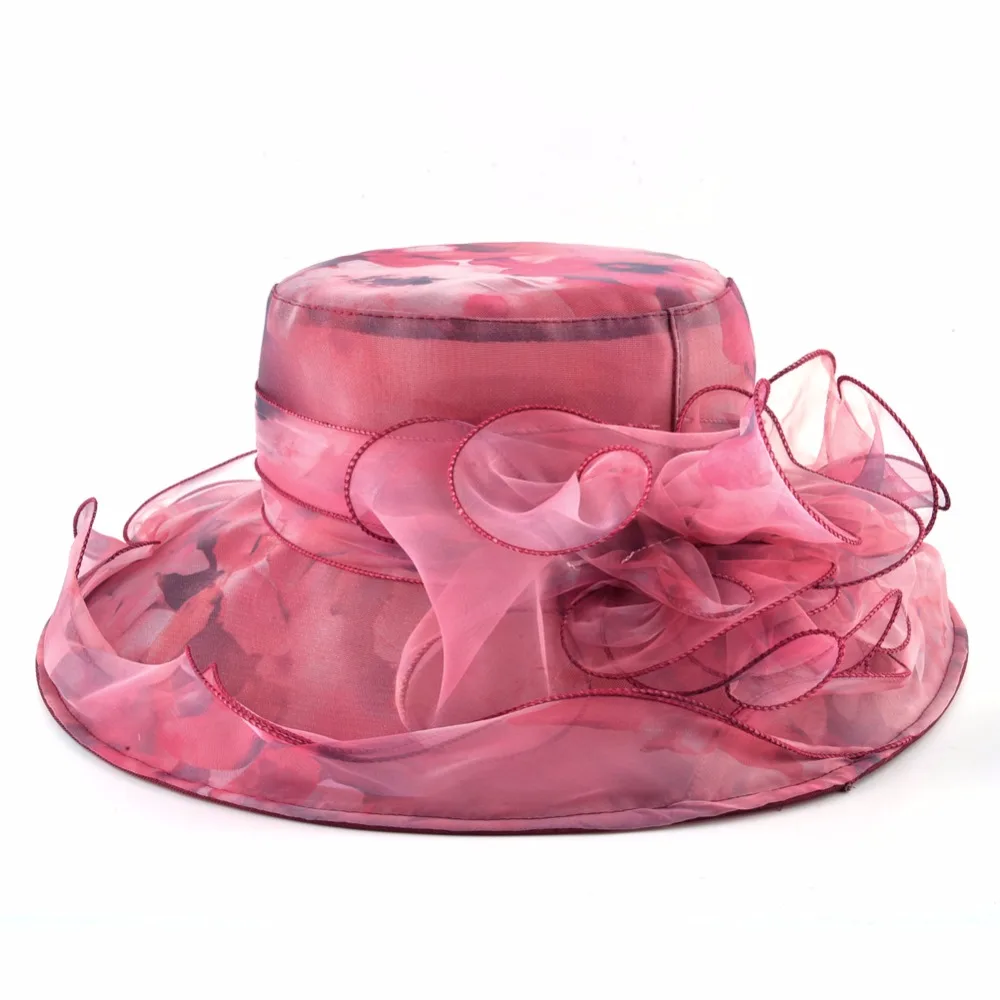 Для женщин летнее солнце шляпа из органзы цветок Дерби в Кентукки Шапки дамы