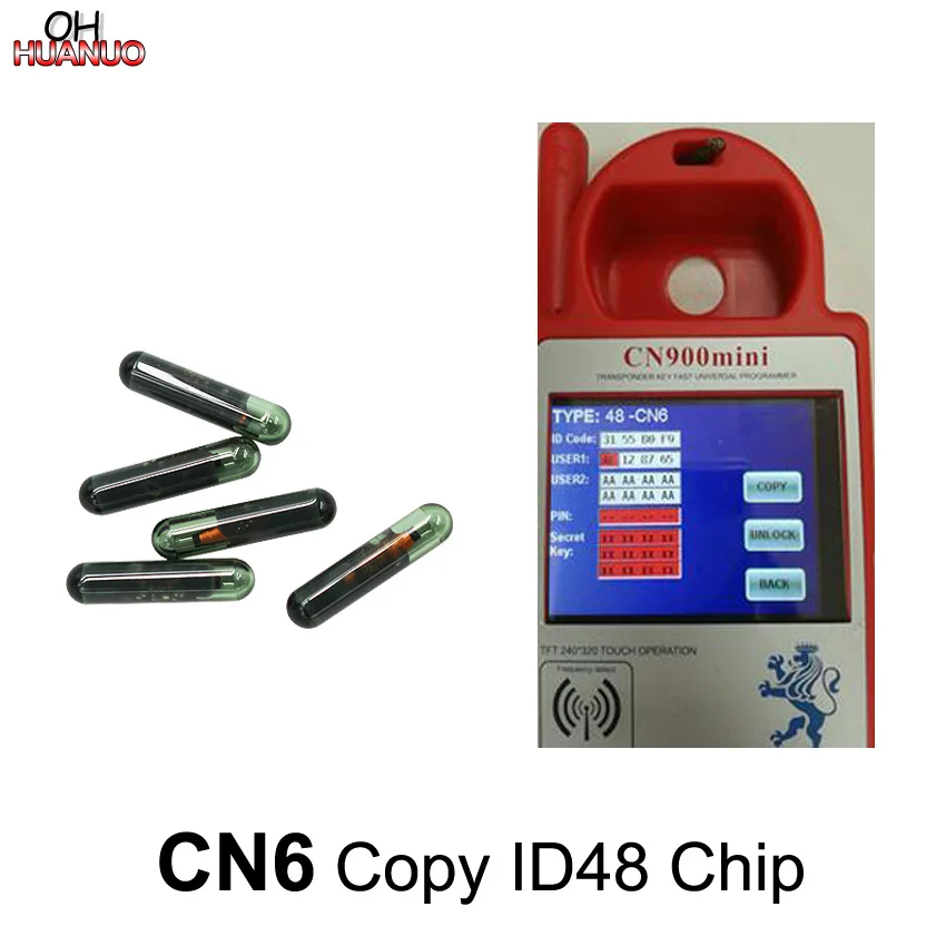 5 шт./лот CN6 копия ID48 Автомобильный Транспондер чип без рисунка для CN900/ND900 мини
